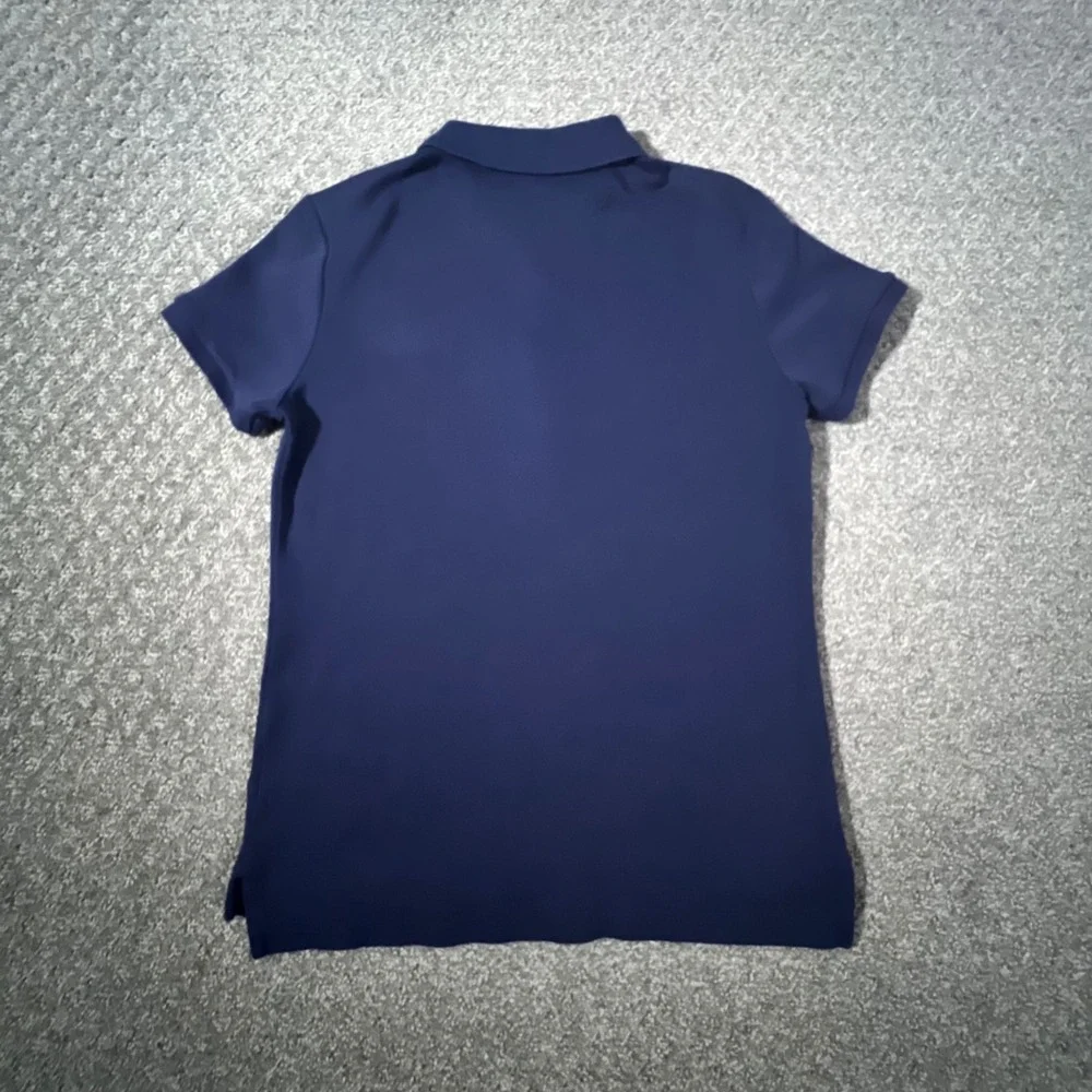 Ralph Lauren Polo Shirt Girls‎ Large Navy Blue Purple Pony Logo Short Sleeve